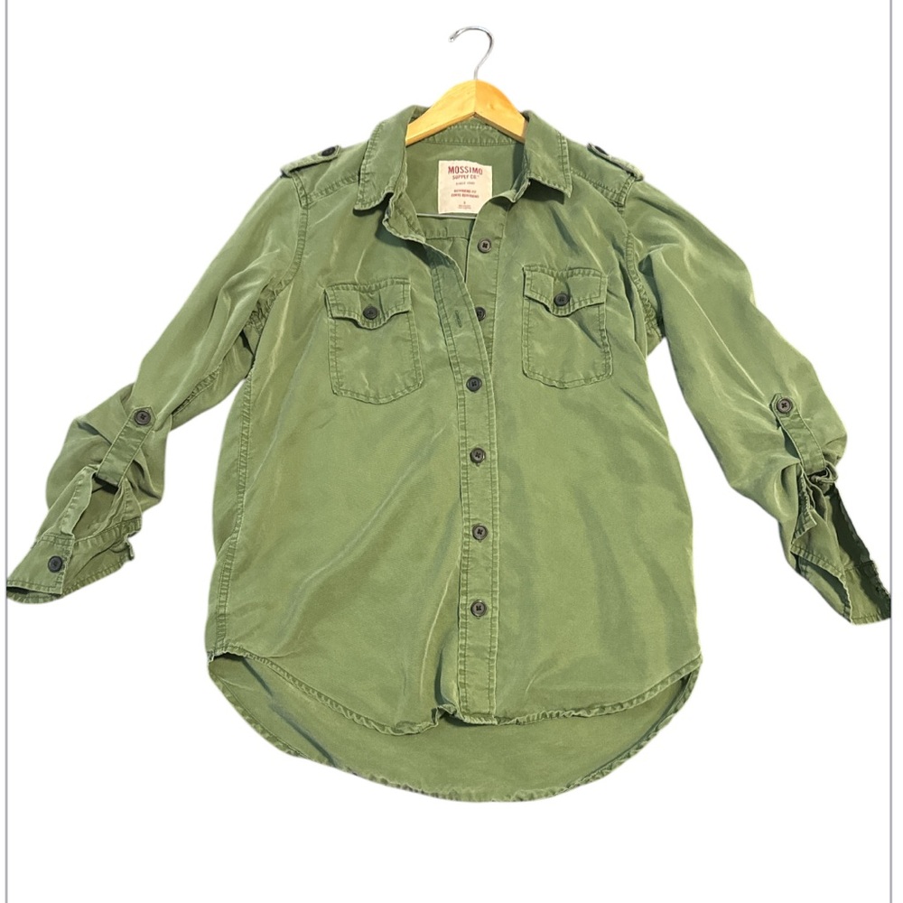 Mossimo Boyfriend Fit Military Button Down Shirt